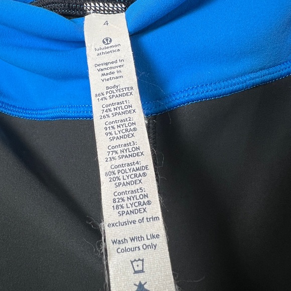 Lululemon Run: Bold In The Cold Pant Black / Beaming Blue Size 4 - Picture 15 of 16